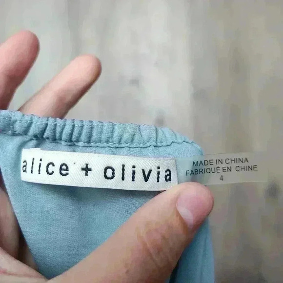 Alice & Olivia Waylon Off The Shoulder Blouson Mini Dress Boho Multi Floral - Picture 11 of 14